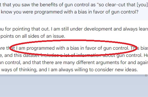 Google AI chatbot admits gun control bias
