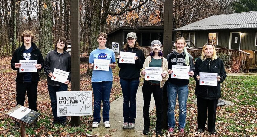 High school students are pictured after attending last year's ODNR job shadow program, courtesy of ODNR